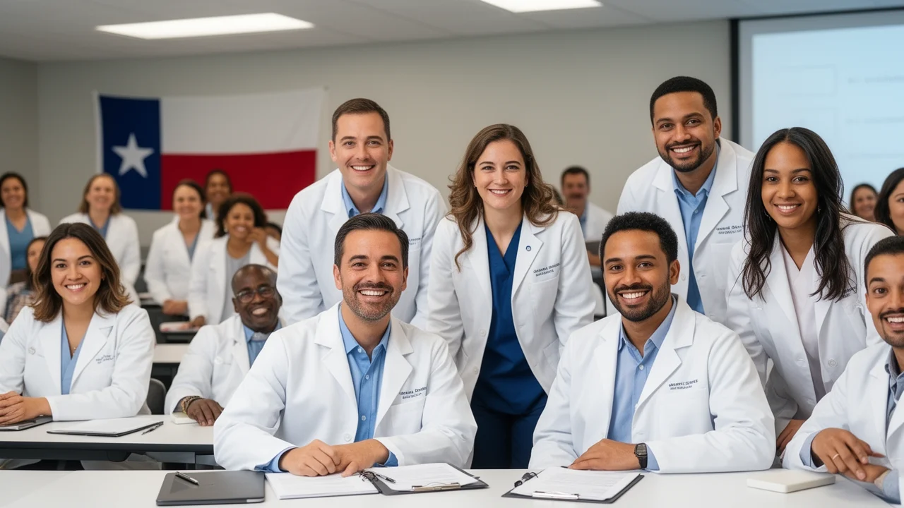 Texas general dentists engaged in professional collaboration and continuing education, representing the community fostered by the Texas Academy of General Dentistry.
